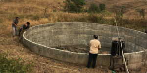 A farmer manages the water situation on his farm remotely